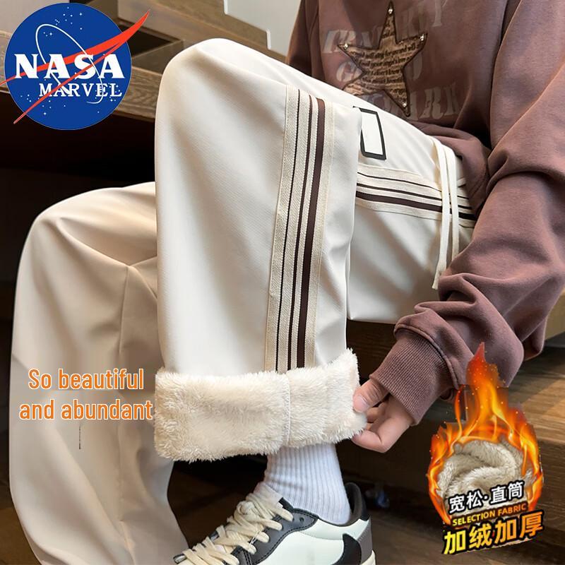 NASA MARVEL Men's Fleece Lined Casual Straight-Leg Pants