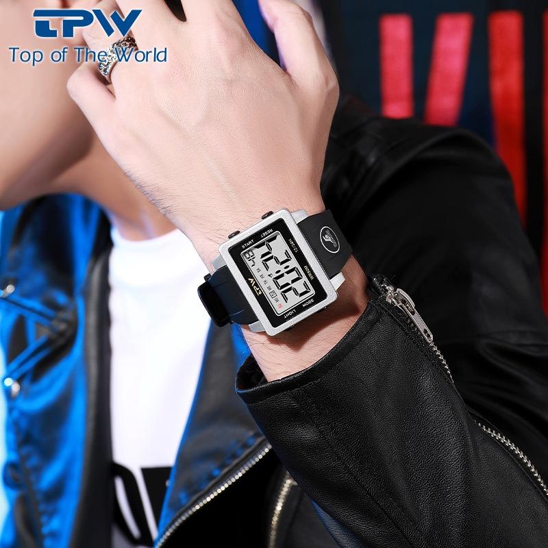 Tpw Waterproof Brand Multifunction Fashion Mens Watch With Silicone Strap Live Broadcast Dropshipping Explosive
