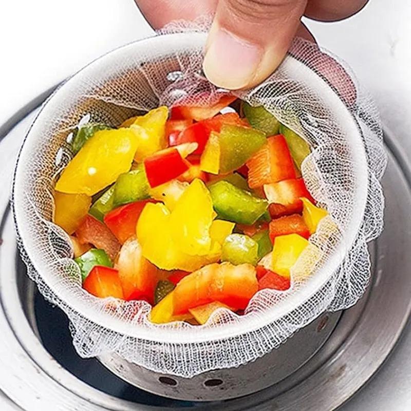 30-500Pcs Disposable Kitchen Sink Filter Sewer Drain Anti-blocking Garbage Bag Pool Leak Mesh Bag Mesh Strainer Sink Garbage Net