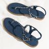 2026 Summer Bohemian Style Rivets Flat Bottom Clip Toes Herringbone Sandals Fashion Beach Plus Size Women Elegant Generous Shoes