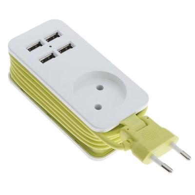 Presa di estensione presa UE Presa hub Presa multipla da viaggio 5 porte con 4 USB