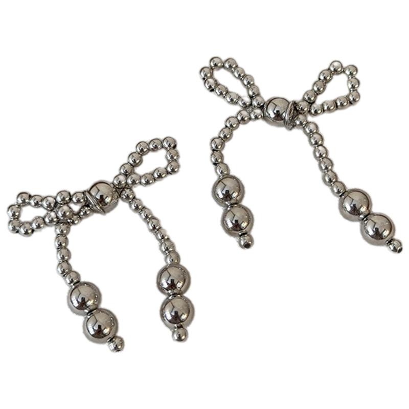 Elegant Pearls Bowknot Shoe Clips Charm Shoes Decoration Adjustable Sizes Fashion Accessory for Women's Footwear