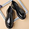 Fashion British Platform Cowhide Business Dress Shoes for Men Spring Autumn Designer Men's Brogue Shoes Fashion Light Wedding Shoes Male
