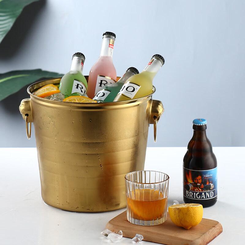 ZISIZ Thickened Stainless Steel Tiger Head Ice Bucket