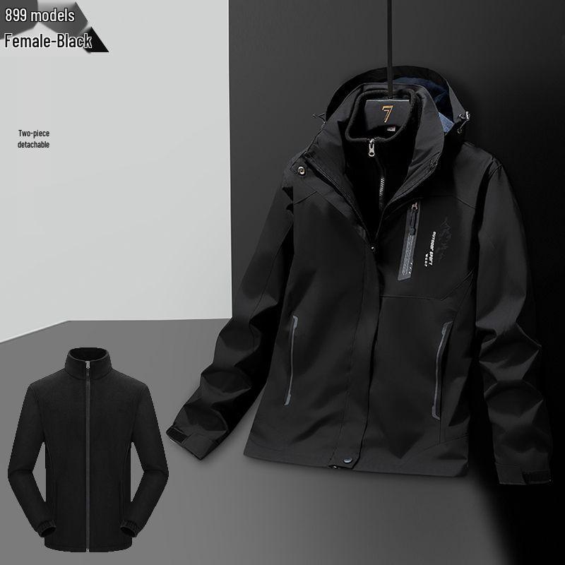 Unisex Three-in-One Winter Jacket Set: Cotton-Padded, Fleece-Lined, Waterproof, Detachable 3XL
