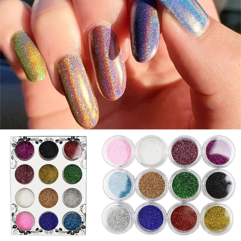 Color Nail Art Glitter Nail Sequins Decoration Tool Glitter for Gel Nail Art Set
