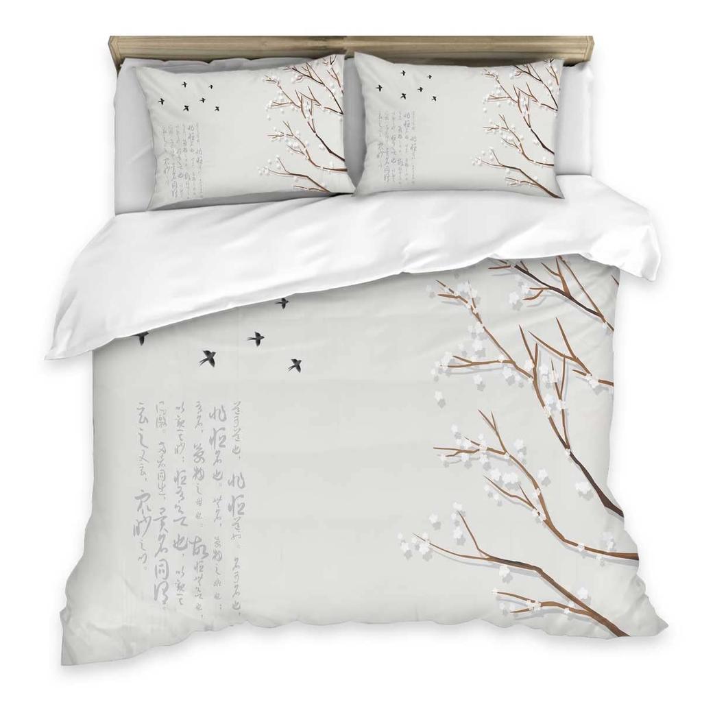 Chinese Style Duvet Cover Sets for Kids Teens Adults Lightweight Quilt Covers Chinese Culture Bedding Set Bedroom Decor No Quilt