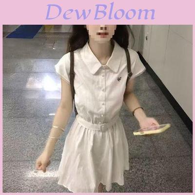 Waste Land School Dress With Tie Strap Summer Knit Fabric For Casual Wear