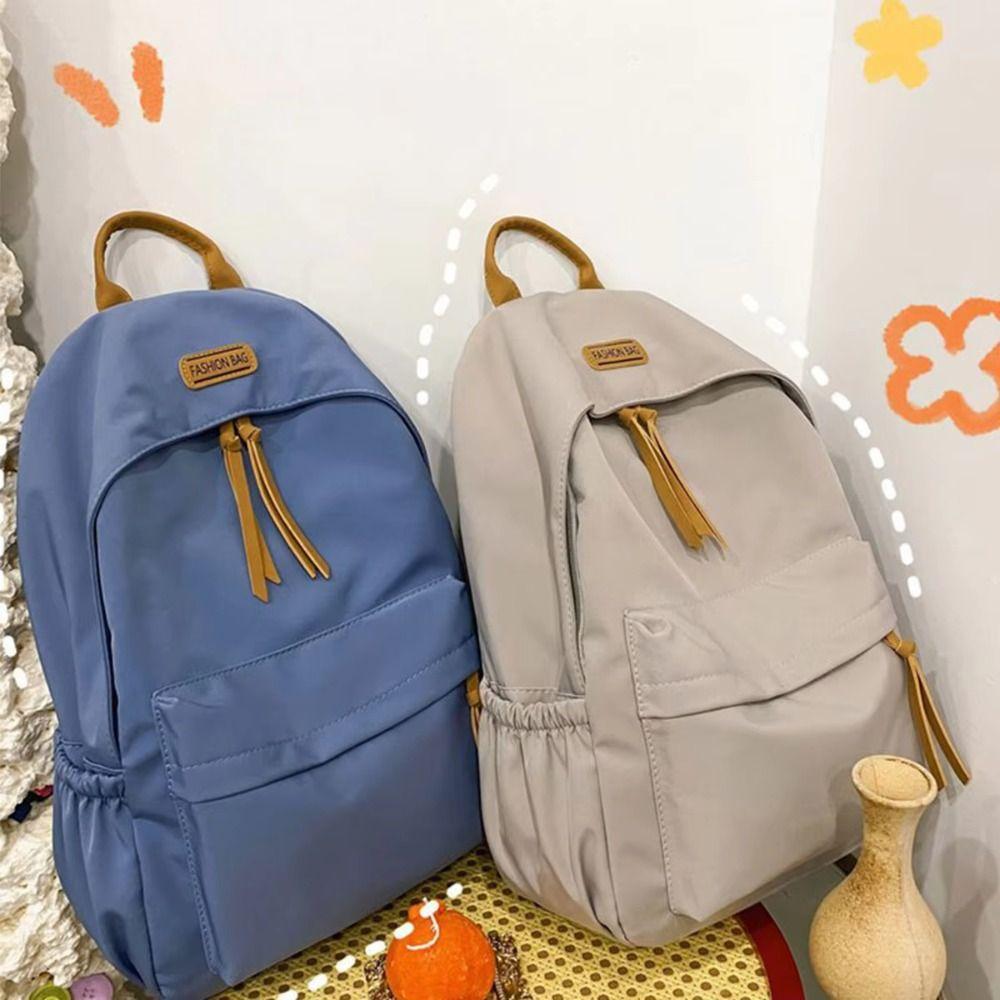 Solid Color School Backpack Large-capacity Shoulder Knapsacks for Teenager