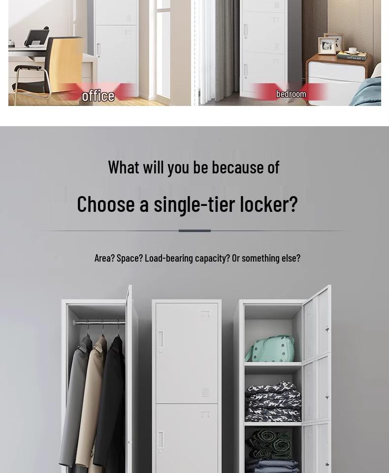 Single Door Steel Locker Cabinet for Employee or Dormitory Use