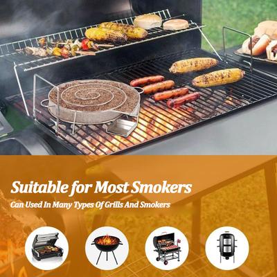 Paslanmaz Çelik Soğuk Duman Jeneratörü Kömürlü Barbekü Yuvarlak Delikli Elma Odun Talaşlı Tütsüleyici Barbekü Izgara Aksesuarları Somon İçin