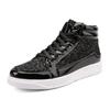 Mode Paljetter Läder Guld Platå Sneakers Tjock Sula Lyx Herr Höga Skor Höstmode Casual Sportskor Stor Storlek 46