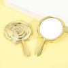 Rose Flower Handheld Makeup Mirror: Single-Sided, HD Surface, Portable Handle Mirror for Beauty Salons