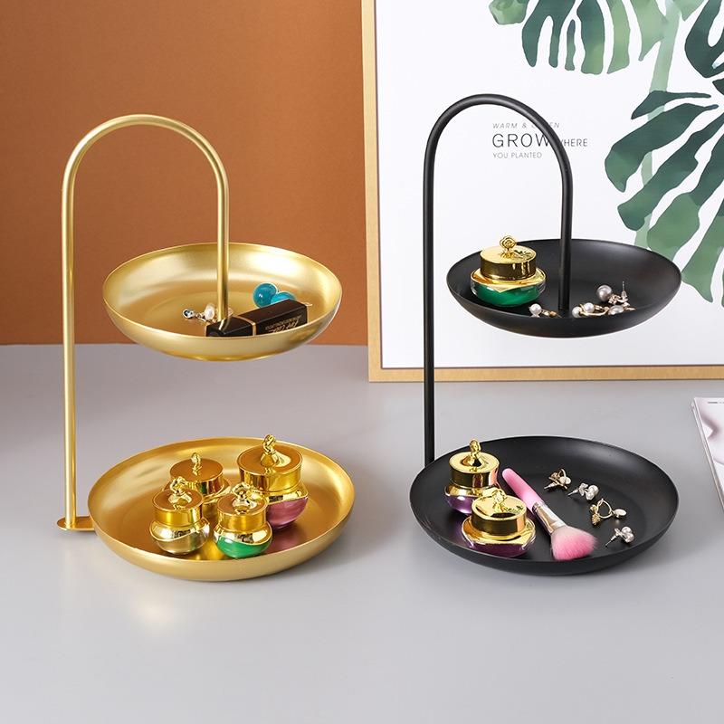 Nordic Iron Art Tray Multi-layer Fruit Plate Creative Home Candy Dish Coffee Table Platter Multifunctional Storage Organizer