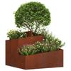 Garden Planter Brown 60 X 60 X 50 Cm Weatherproof Steel