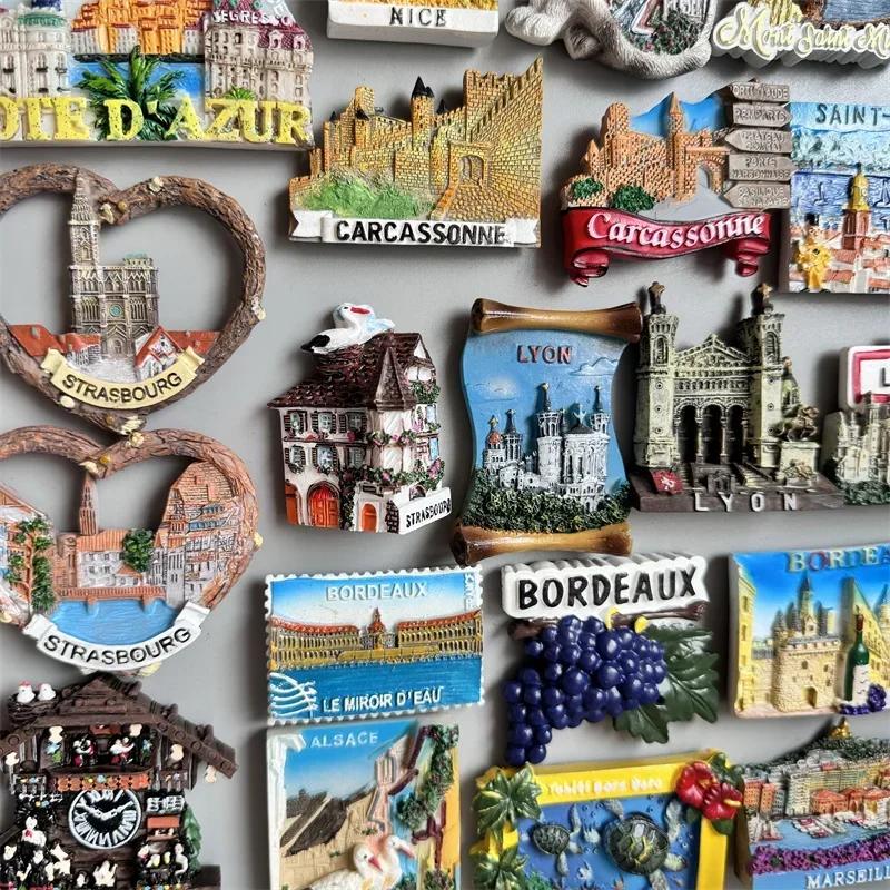 França Lembrança Turística Ímãs de Geladeira Estrasburgo Cannes Nice Alsácia Menton Adesivos Magnéticos Franceses Decoração Presentes de Viagem
