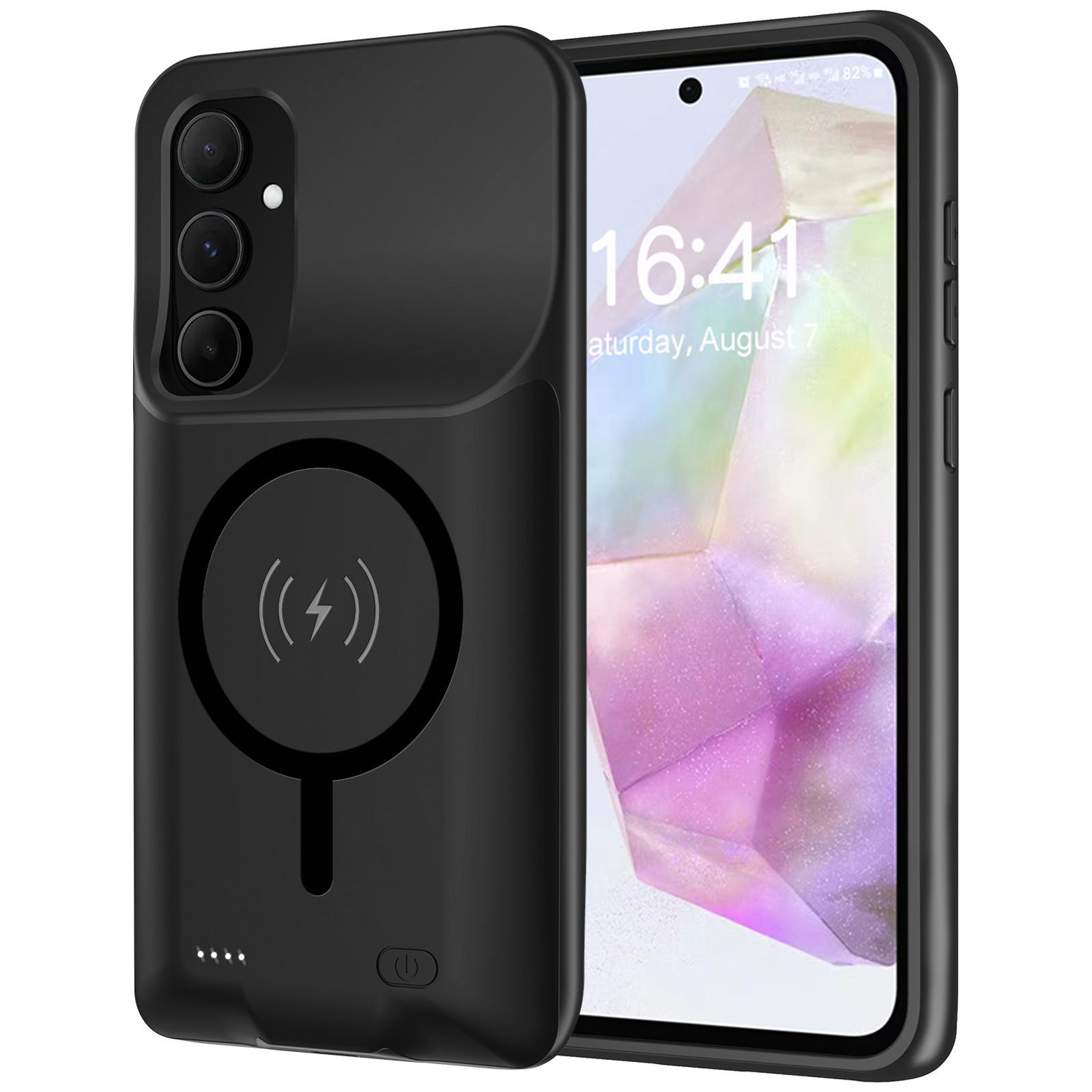 

For Samsung Galaxy A54 5G 10000mAh Extended Battery Soft TPU Edge ABS Charging Case Compatible with MagSafe A