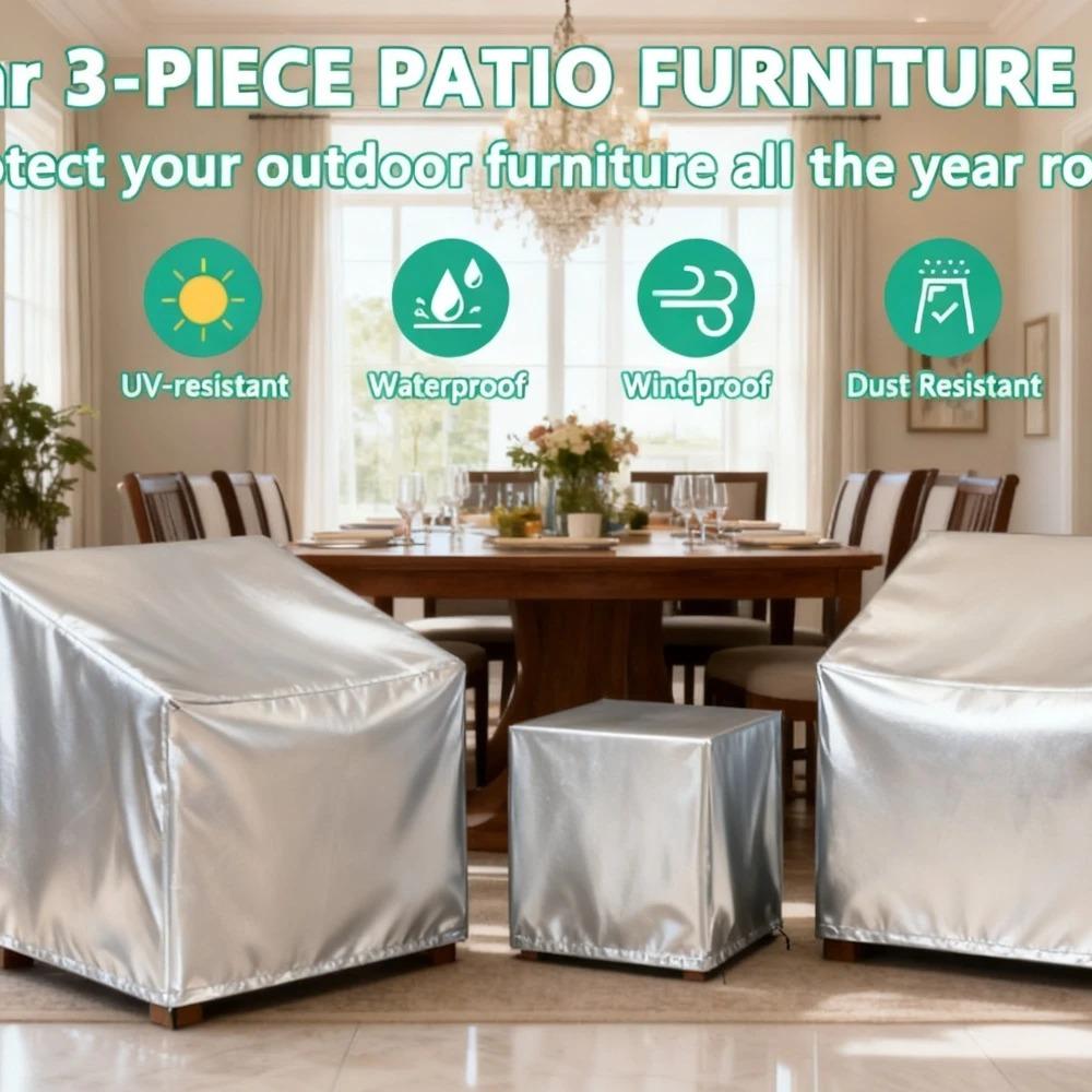 Waterproof Rectangular Patio Table Cover - All-Weather Protection for Outdoor Garden