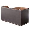 KINGFOM PU Leather Desk Stationery Organizer with Storage Remote Control and Small Drawer Box, Pen/Pencil Stand, Holder, (Brown)