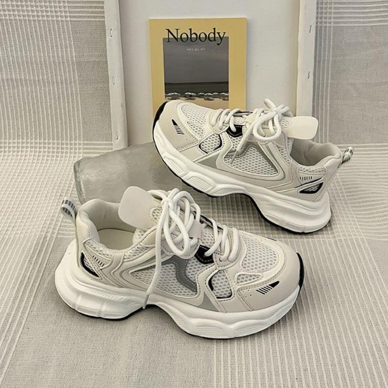 Women Luxary Chunky Sneakers Mesh Breathable Increased Internal Trainers Sports Running Casual Ladies Fitness Vulcanize Shoes