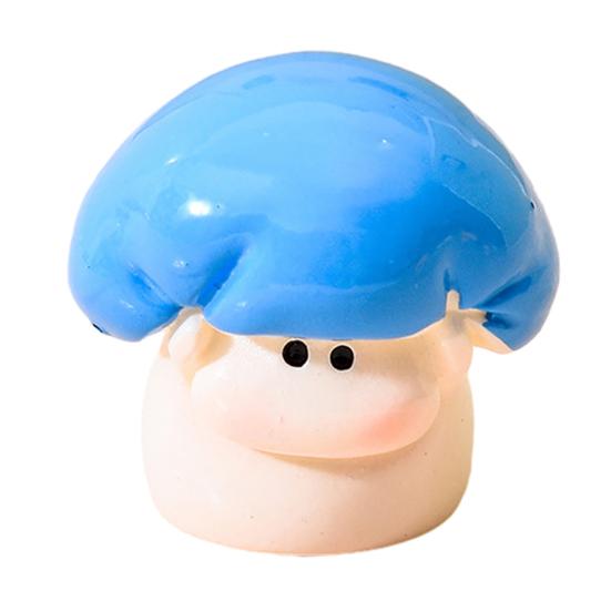 Mini Resin Mushroom Figurines Cute Miniature Mushroom Crafts Small Fairy Garden Ornaments for Lawn Bonsai Decoration Home DIY Micro Landscape