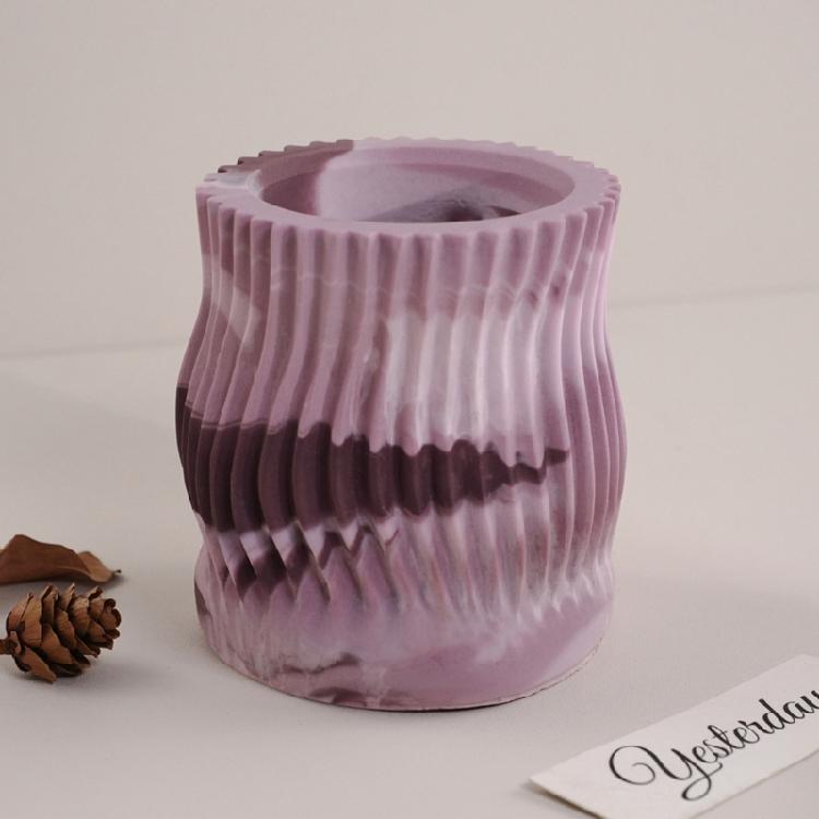 Striped Cylinder Tealight Holder Molds Cylinder Candlestick Molds
