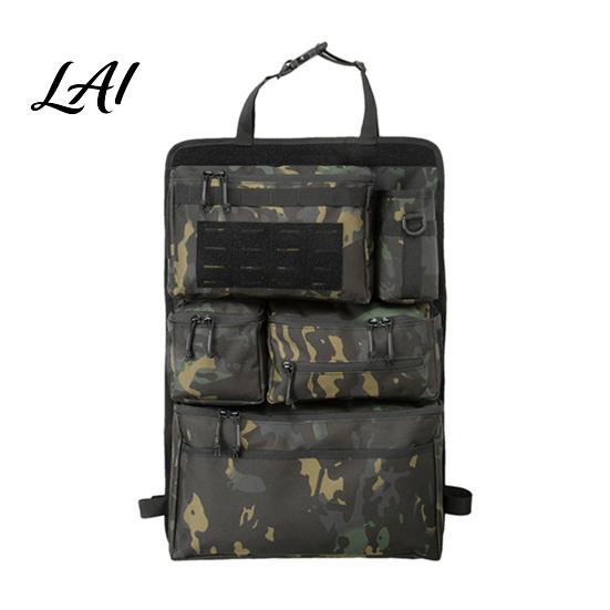 Heavy Duty Car Organizer Tactical Seat Back Organizer Oxford Cloth Universal Backseat Storage Bag One-Piece with Multiple Pockets for Trucks