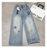 Girls' Cartoon Wide-Leg Jeans - Stylish Spring/Autumn Pants 2026