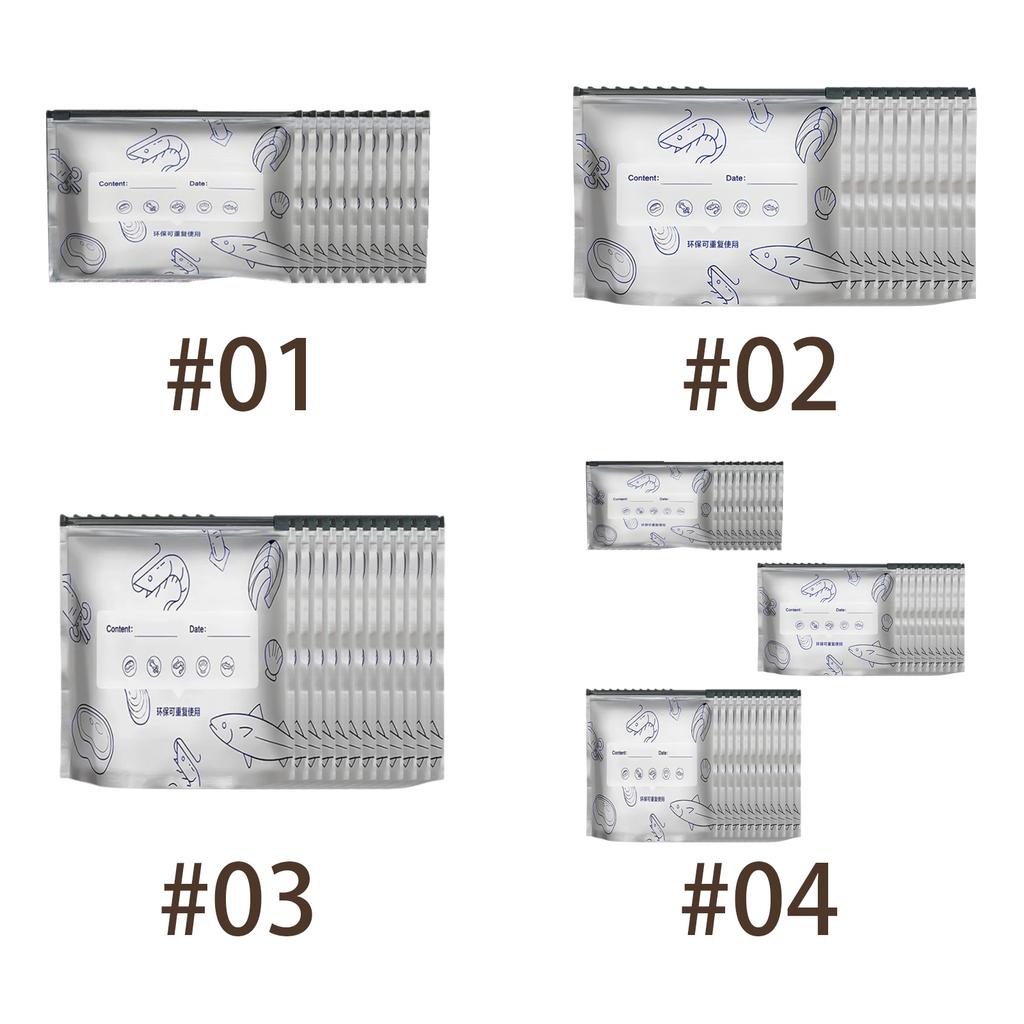 10/30PCS Aluminum Foil Sealable Storage Bags Reusable Stand Up Foil Sealable Bags with Label and Zip Lock Freezer Bags for Food