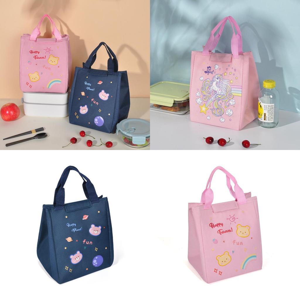 Oxford Cloth Cartoon Lunch Bag With Insulation And Storage Function For Office Workers