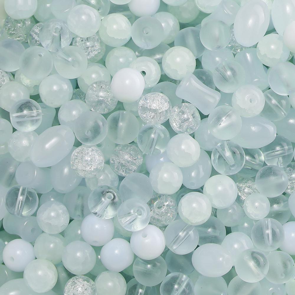 20/50Gram 7-10mm Mixed Style Glass Beads Round Oval Spacer Loose Bead for DIY Bracelet Necklace Earrings Jewelry Making