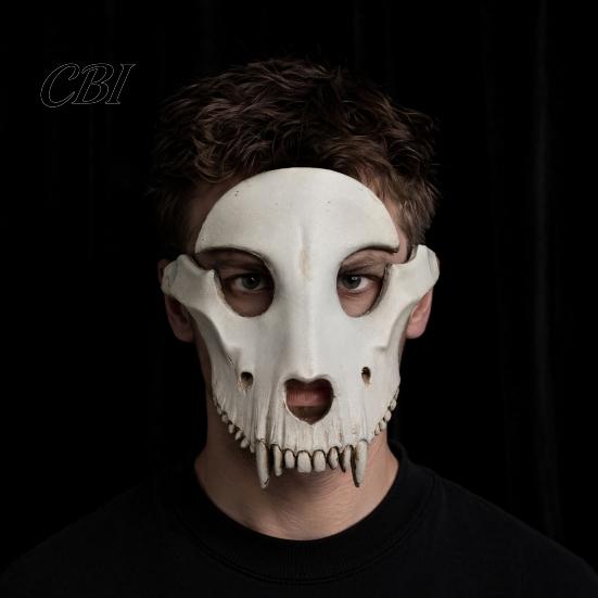 Skull Masque Halloween Sheep Head Masque, Full Face Cosplay Accessory, 3D Realistic Scary Animal for Masquerade Party Design