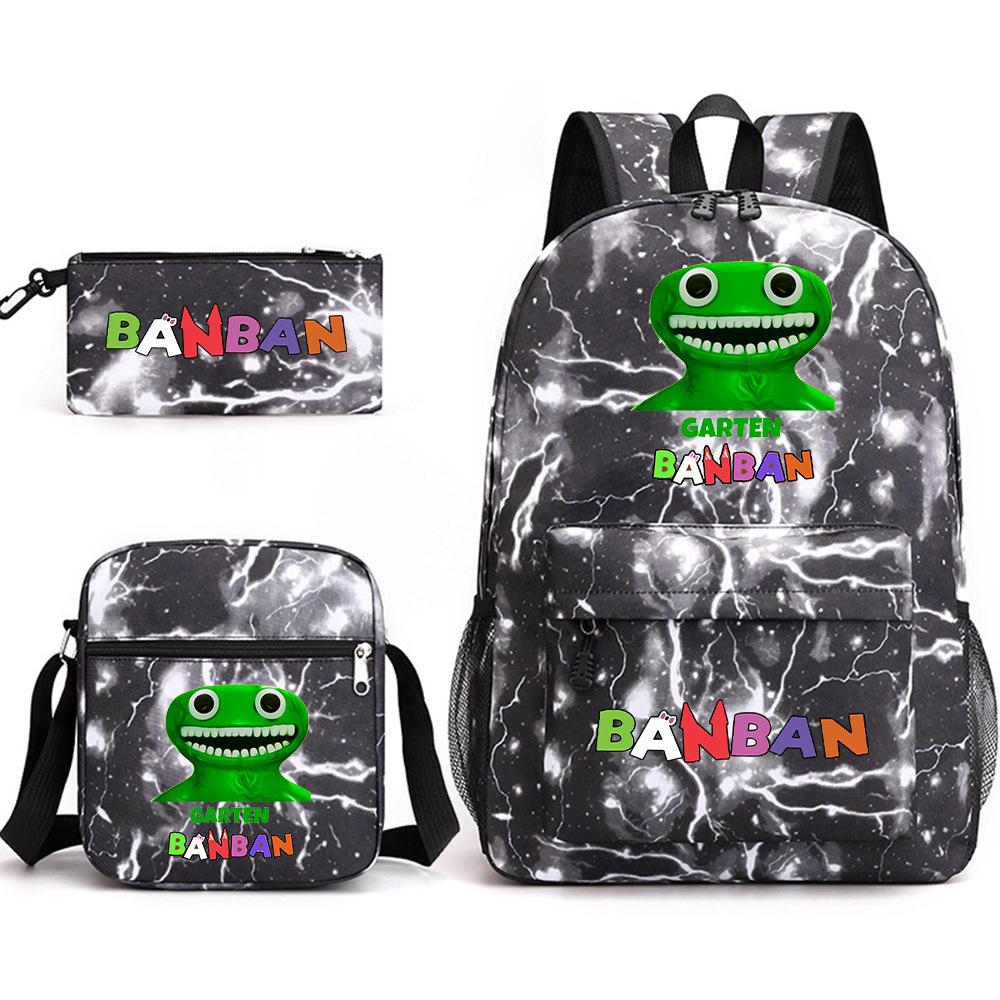 Three-piece Foreign Trade Schoolbag Casual Canvas Backpack Male and Female Students Backpack Printing