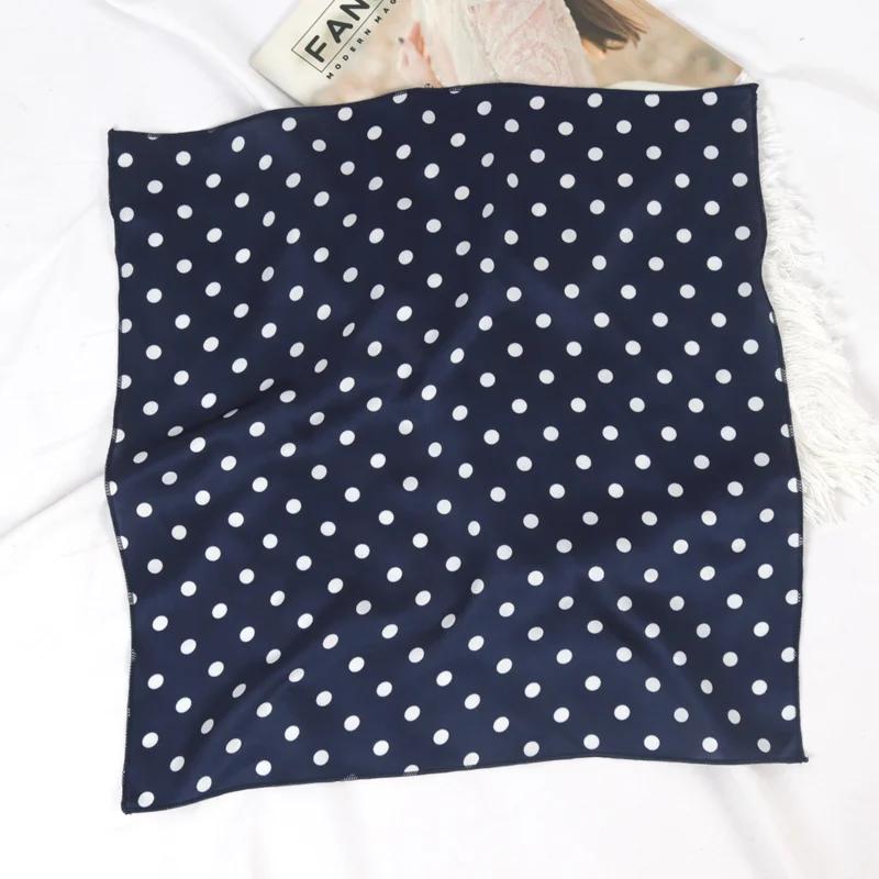 New Women 50cm Breathable Fashion Dot Small Neck Square Scarfs Office Lady Hair Band Foulard Hand Kerchief Female Bandana Shawl