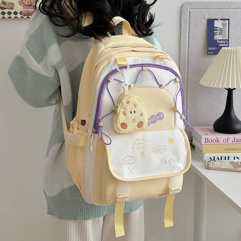 College Junior High School Students' Cute Ins Schoolbag Light Backpack Large Capacity Japanese Fresh Girl Backpack