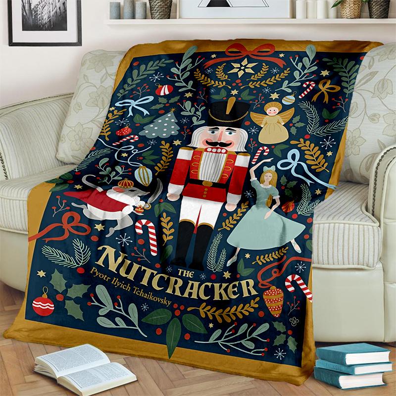The Nutcracker Merry Christmas Cartoon Doll Festival Gift Blanket,Soft Throw Blanket for Home Bedroom Bed Sofa Picnic Cover Kids