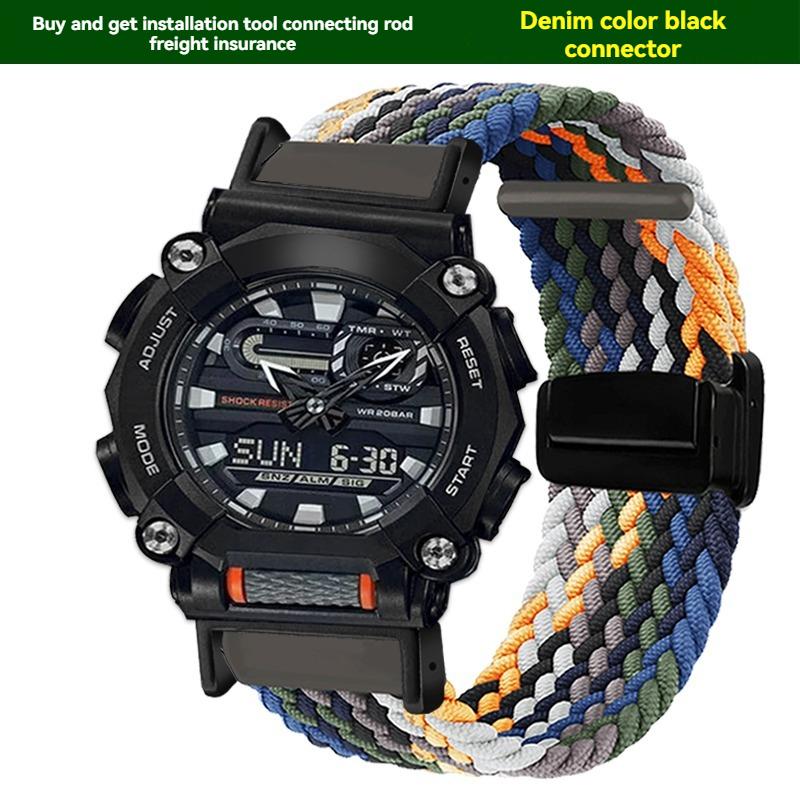 for Casio Watch with 16mm Magnetic Outdoor Nylon Strap G-SHOCK GA110 100 120 GA900 GA2100 DW-5600 GW-B5600 GW-M5610 Sports Strap