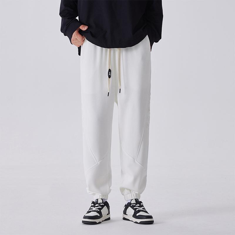 Men's New Tied Feet Casual Sweatpants Trendy Fashion Trousers Simple Drawstring Sports Boys Youth Versatile Popular