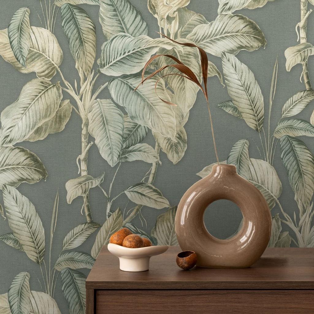 Rasch Boho Palm Leaf Vinyl Wallpaper