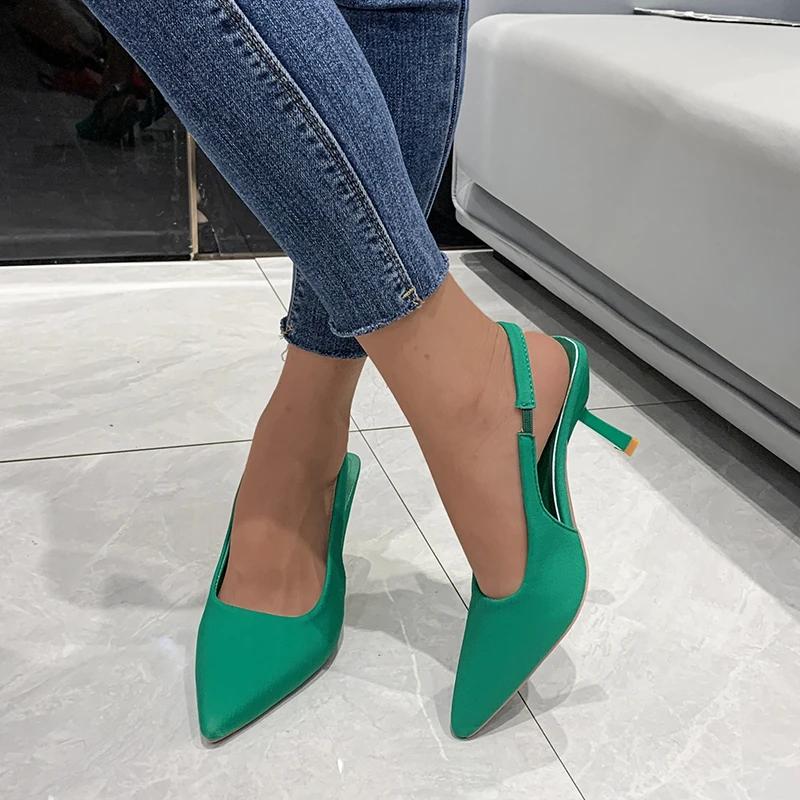 Fashion Shoes for Women Slip-on Women's High Heels Summer Solid  Office and Career Fashion Pointed Toe Heels WomenZapatos Mujer