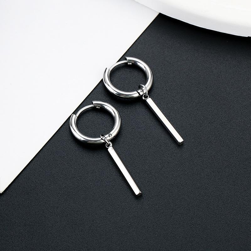 Cercei unisex europeni/americani cu farmece din oțel inoxidabil și pandantiv cerc