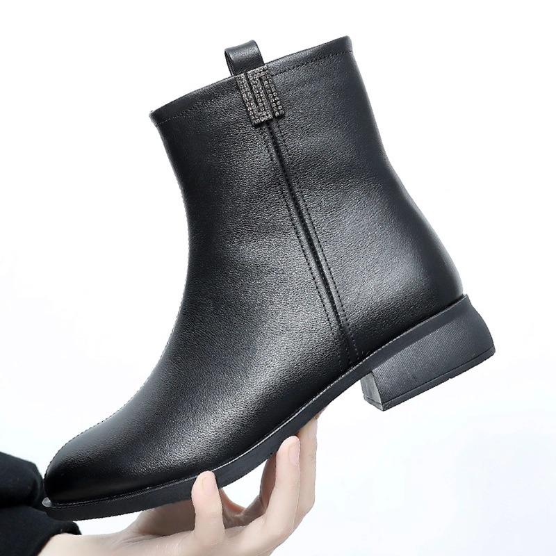 Short Boots Women's New Autumn and Winter Chelsea Boots Platform-soled Versatile Martin Boots Velvet Mother Cotton Shoes