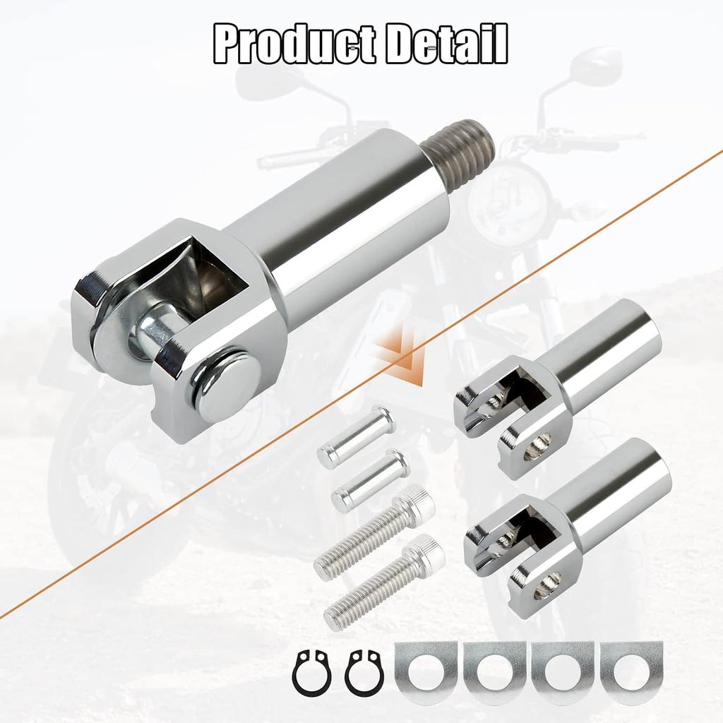 PSLER Rear Passenger Foot Pegs Support Mount Motorcycle Footrest Clevis Kits for Fatboy Heritage Softail FXST FLSTF FLSTSB 2000-2006, Chrome | Chrome