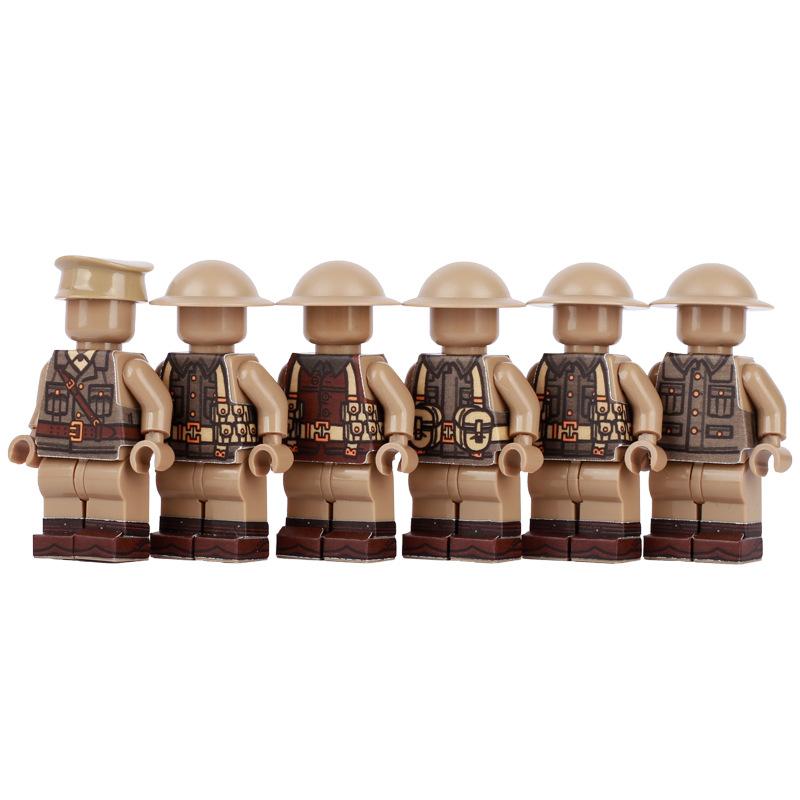 World War I Military Navy Russian, Soviet And British Tank Soldiers Stickers Minifigures Helmet Accessories Small Particles Building Block Toys