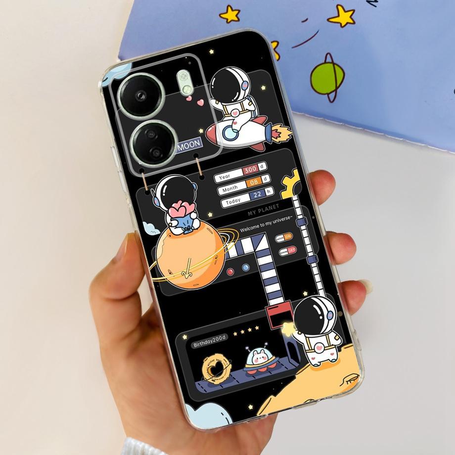 For Xiaomi Poco C65 Case for PocoC65 Silicone Funda Para Capa Coque Soft Phone Cases Back Cover Marble Flower Pattern Shockproof