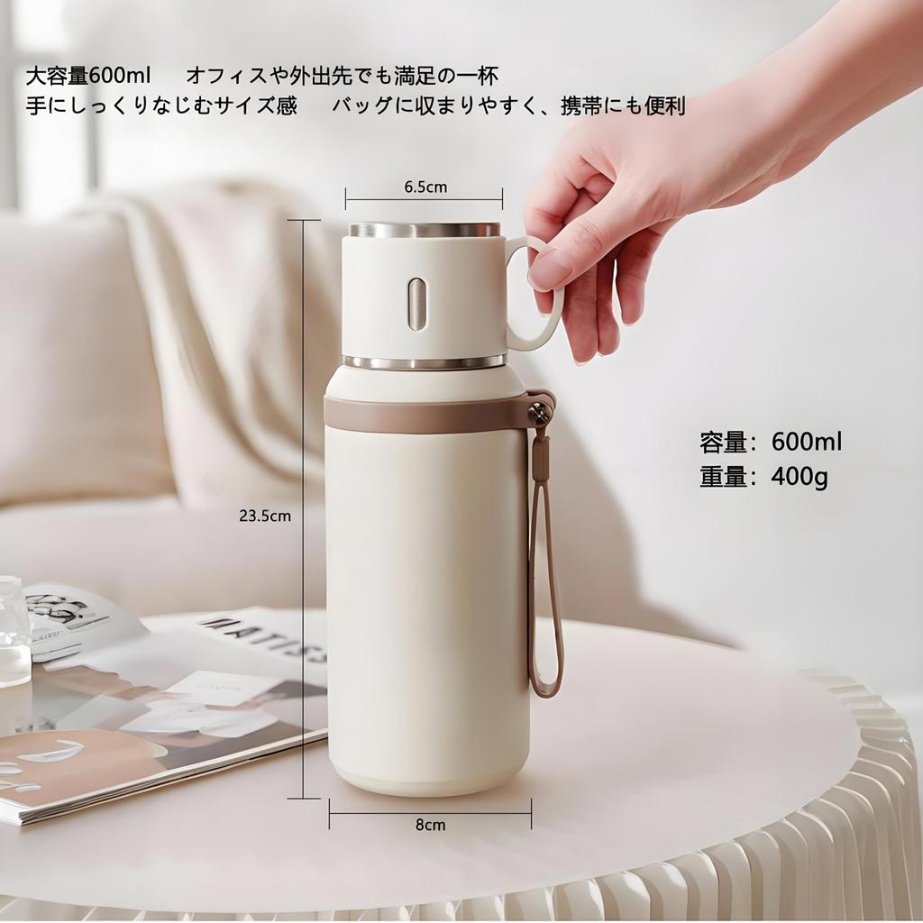 IOLOYU 600ml Vacuum Insulated Water Made of 316 Stainless with Insulated for Hot and Cold Easy to with for Kids and Girls Bottle, Medical-Grade Steel,