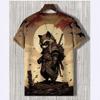 Summer Round Neck 3D Warrior Cat Printed Top Fashionable Casual Short Sleeved Men's T-shirts