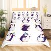 Penguin Comforter Cover Kawaii Animal Print Black White Little Penguin Duvet Cover Blue Iceberg Antarctica Winter Bedding Set