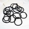 Schwarzes Schleifen-Haargummi mit quadratischer Kunststoffschnalle - DIY Schmuckzubehör Gummiband