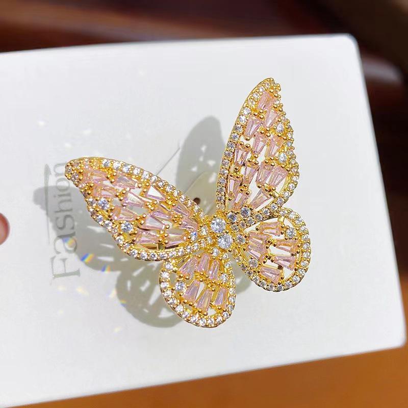 Colorful Copper Zirconia Butterfly Ring – Adjustable, High-Grade, Cute, and Stylish.